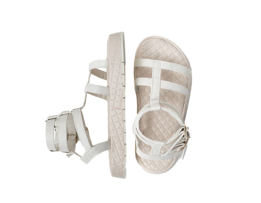 Sandália Flatform Paula Off White | KUENTO SHOES