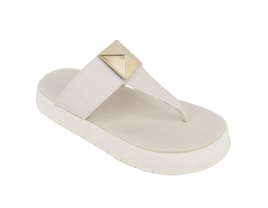 Sandália Flatform Barbara Off White | KUENTO SHOES