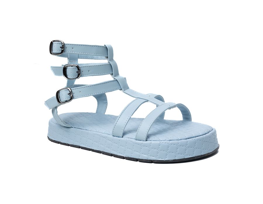 Sandália Flatform Paula Azul Bebê | KUENTO SHOES