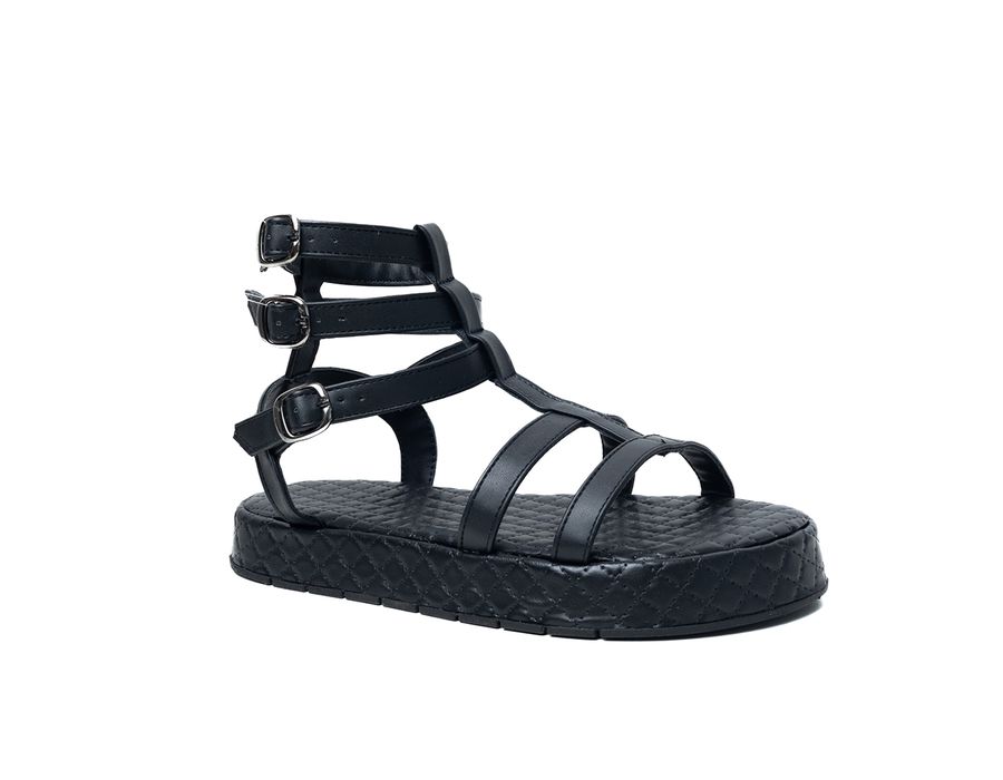 Sandália Flatform Paula Preta | KUENTO SHOES